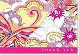 Pop Pink Butterflies: Thank You (Note Card)