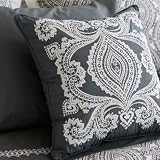 Amy Butler Bucharest Embroidered Decorator Pillow - Charcoal Grey