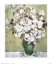 Vincent Van Gogh (Vase of Roses) Art Poster Print - 16" X 20"