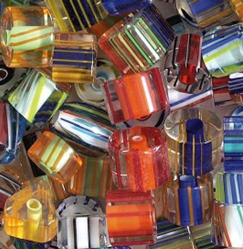 The Beading Emporium TM 1/4 Kilo Art Furnace Cane Glass Beads - Mixed