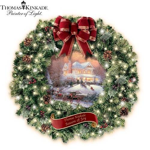 Thomas Kinkade Seasons Of Joy Indoor Christmas Wreath by The Bradford Exchange
