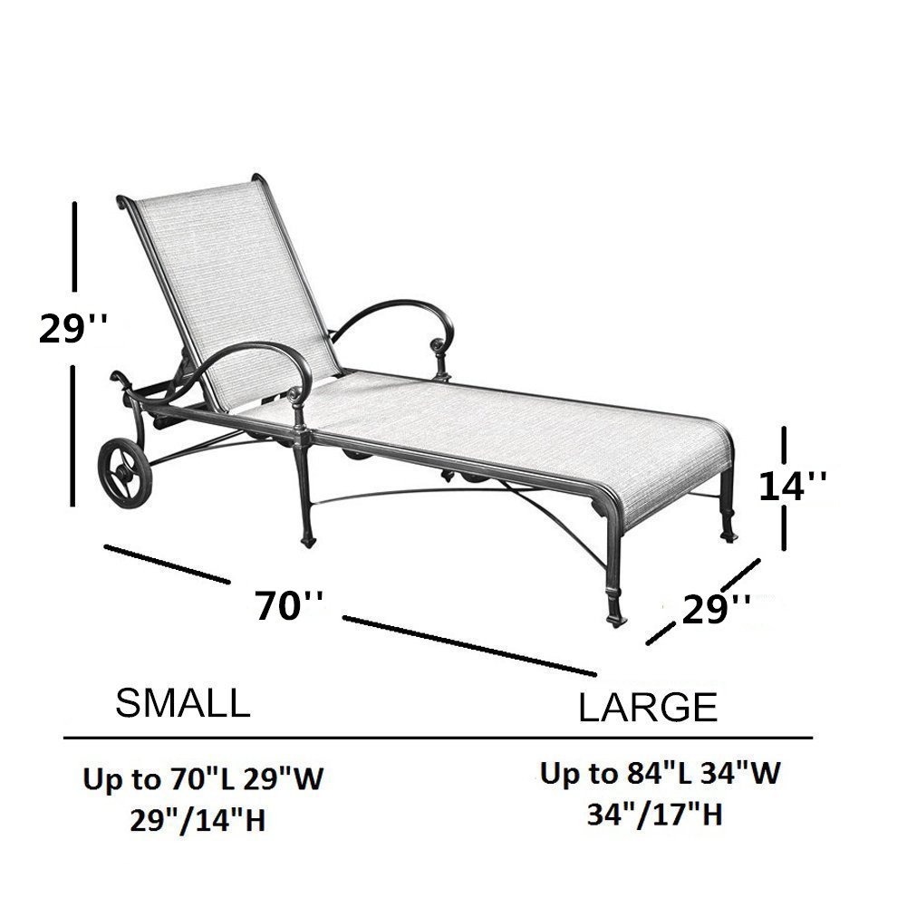 Abba Patio Outdoor/Pool Chaise Lounge Cover, Water Resistant, 84L x 34W