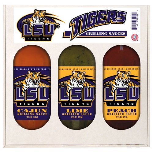 Louisiana State Fightin Tigers NCAA Grilling Gift Set by Hot Sauce Harry