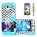 Galaxy S4 Case, Tradekmk(TM) Latest Fashion Hot Sale Hybrid Three-in-one Durable Bumper Hard Soft Combo Back Case Cover Protector[Anchor+Waves+Starry Sky] Compatible with Samsung Galaxy S4 i9500[+Stylus+Screen Protector+Cleaning Cloth]-(Blue)