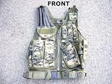 FDG ULTIMATE Tactical Assault Airsoft Cross-Draw Law Enforcement Vest - DIGITAL WOODLAND CAMO