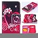 Galaxy Core Prime Case,G360 Wallet Case,G360 Samsung Case,Galaxy Core Prime Flip Cover,Danhua Luxury Magnetic PU Leather Credit Card Holder[Money Card Slot]Red Love Flowers Premium Soft TPU Synthetic Leather Flip Cover Wallet Case for Samsung Galaxy Core Prime G360 / Prevail LTE