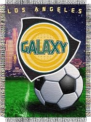 LA Galaxy Home Field Advantage Woven Tapestry Throw Blanket - Soccer Fan Shop Team Merchandise