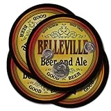 BELLEVILLE Family Name Beer & Ale Coasters
