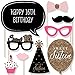 Big Dot of Happiness Chic 16th Birthday - Pink, Black and Gold Photo Booth Props Kit 20 Count