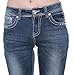 Sexy Couture Women's S127-PB Light Distress Embroidered Mid-Rise Bootcut Jeans