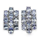 3.40 Carat Genuine Tanzanite Silver Earrings