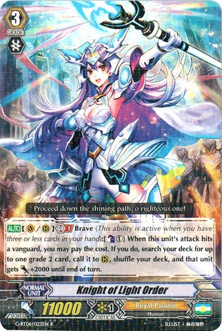 Cardfight!! Vanguard TCG - Knight of Light Order (G-BT06/023EN) - G Booster Set 6: Transcension of Blade and Blossom