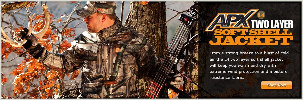 Archer in Tree Wearing Russell Outdoors APX L4 Jacket