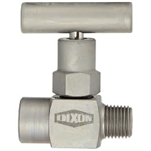 Dixon MFC102 Nickel Plated Steel Mini Needle Valve, 1/4" NPT Male x NPT Female