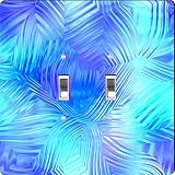 Rikki Knight Glassy Blue Swirls Design Double Toggle Light Switch Plate