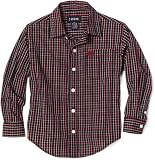 Izod Kids Boys 8-20 Long Sleeve Plaid Shirt, Black, Medium