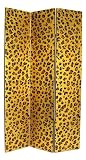 Wayborn Furniture 1399 Cheetah Look Screen Room Divider, Black