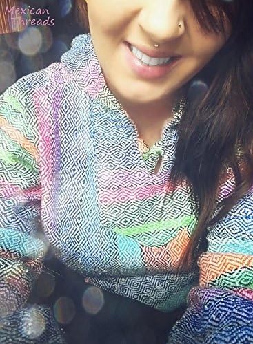 Mexican Threads Baja Poncho Drug Rug Hoodie Unisex Multi 3XL
