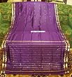 2 Rod Pocket Purple Silk Sari Drapes, Panels, Curtains - India