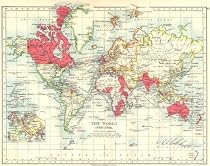 WORLD:(Mercator)British Empire,1899 map