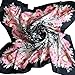 TANZKY® Women Elegant Head Scarves Large Square Scarf 100% Silk Shawl Black Pink