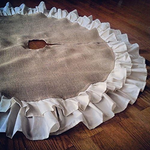 58" Double Ruffle Burlap Christmas Tree Skirt