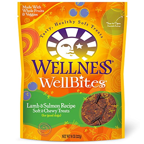 Wellness WellBites Soft Natural Dog Treats, Lamb & Salmon, 8-Ounce Bag