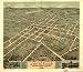 Bird's eye view of the city of Huntsville, Madison County, Alabama 1871., large historic panoramic map reprint measured in inches 41x36