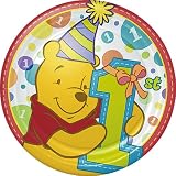 Winnie the Pooh 1st Birthday Party Dessert Plates (8 Count)