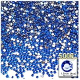 The Crafts Outlet 5000-Piece Flat Back Tiny Round Rhinestones for Nails, 1.5mm, Royal Blue