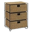 Whitney Design ML-5715 Woven-Seagrass/Rattan 3-Drawer Storage Unit
