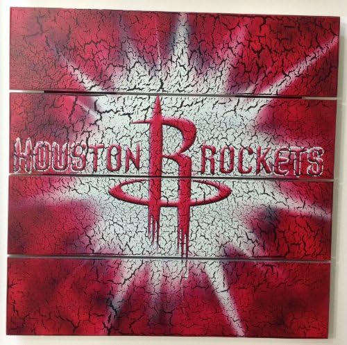 Houston Rockets Wood Wall Art, 5 Stars Gift 19.69 X 19.69 Inch Startonight Outdoor