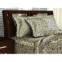 Jaguar Print Satin Pillowcase with Open End, Standard