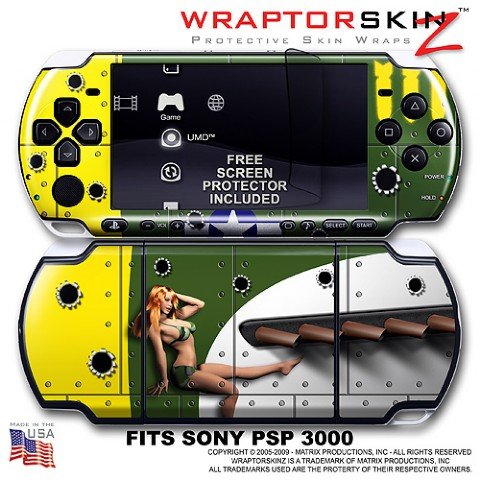 WWII Bomber War Plane WraptorSkinz Skin and Screen Protector Kit fits Sony PSP 3000