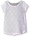 BTween Girls' Little Short Sleeve Crochet Crossover Top with Striped Tank