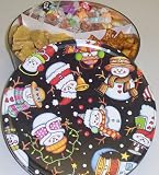 Scott's Cakes Taffy, Peanut Brittle, and Peanut Butter Pretzel Nuggets Combo in a Happy Snowman Tin