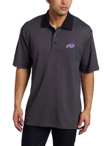 NFL Buffalo Bills Men's DryTec Birdseye Polo, Navy Blue, Large