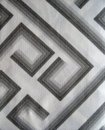 Gray Grey and White Geometric Kronos Shower Curtain