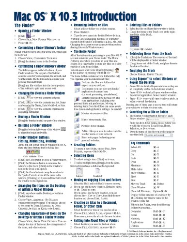 Mac OS X 10.3 Introduction Quick Reference Guide (Cheat Sheet of Instructions, Tips & Shortcuts - Laminated)