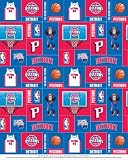 NBA Detroit Pistons Basketball Print Fleece Fabric By the yard