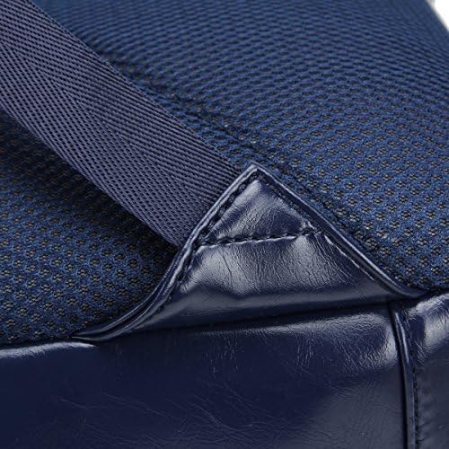 Samic® Vintage Medium PU Leather School Laptop Computer Backpack (Blue)