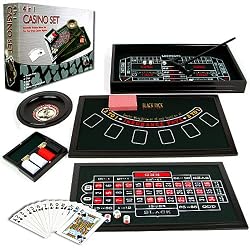 4 in 1 Casino Game Table Roulette, Craps, Poker, BlackJack (fls)