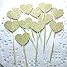 DOOXOO Handmade Glittery Gold Valentine/Love Heart Cupcake Toppers Set of 36
