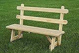 Pressure Treated Pine 42" Traditional Picnic Bench with Back Amish Made USA- Unfinished