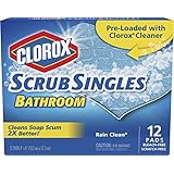 Clorox ScrubSingles, Bathroom, Rain Clean, 12 Count (Packaging May Vary)