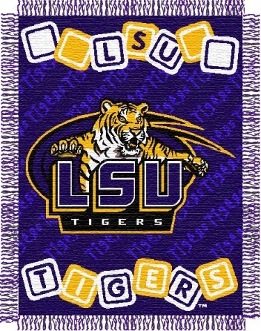 LSU Tigers - College Style baby 36x 46 Triple Woven Jacquard Throw - 36x46