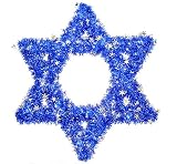 20 Blue & Silver Star Of David Jewish Chanukah Tinsel Decoration