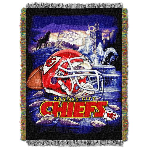NFL Kansas City Chiefs 48-Inch-by-60-Inch Acrylic Tapestry Throw