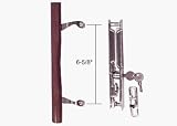 CRL Wood/Chrome Flush Mount Keyed Sliding Glass Door Handle Set 6-5/8 Screw Holes