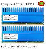 Komputerbay 8Go (2 X 4GB) DDR3 DIMM (240 pin) 1600Mhz PC3 12800 8 GB KIT avec Crown-Series Heatspreaders pour plus de refroidissement